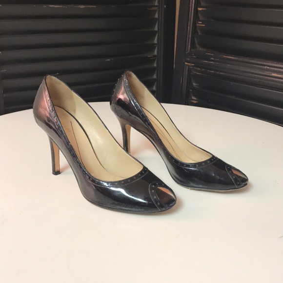 kate spade Shoes - Kate Spade patent leather peep toe heels 7.5 ✨